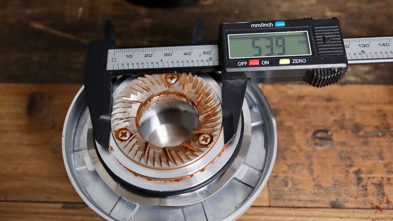 DF54 grinder has 54mm flat burrs. Their geometry looks to be brew or espresso based