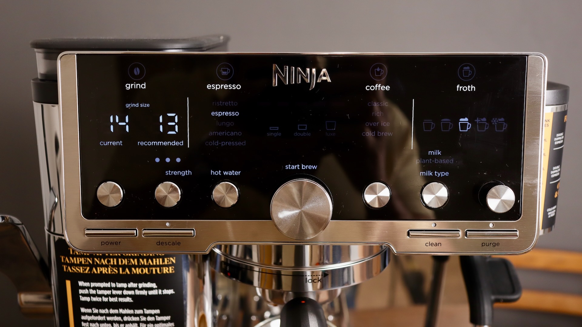 Front panel of the Ninja Luxe Cafe Pro ES701