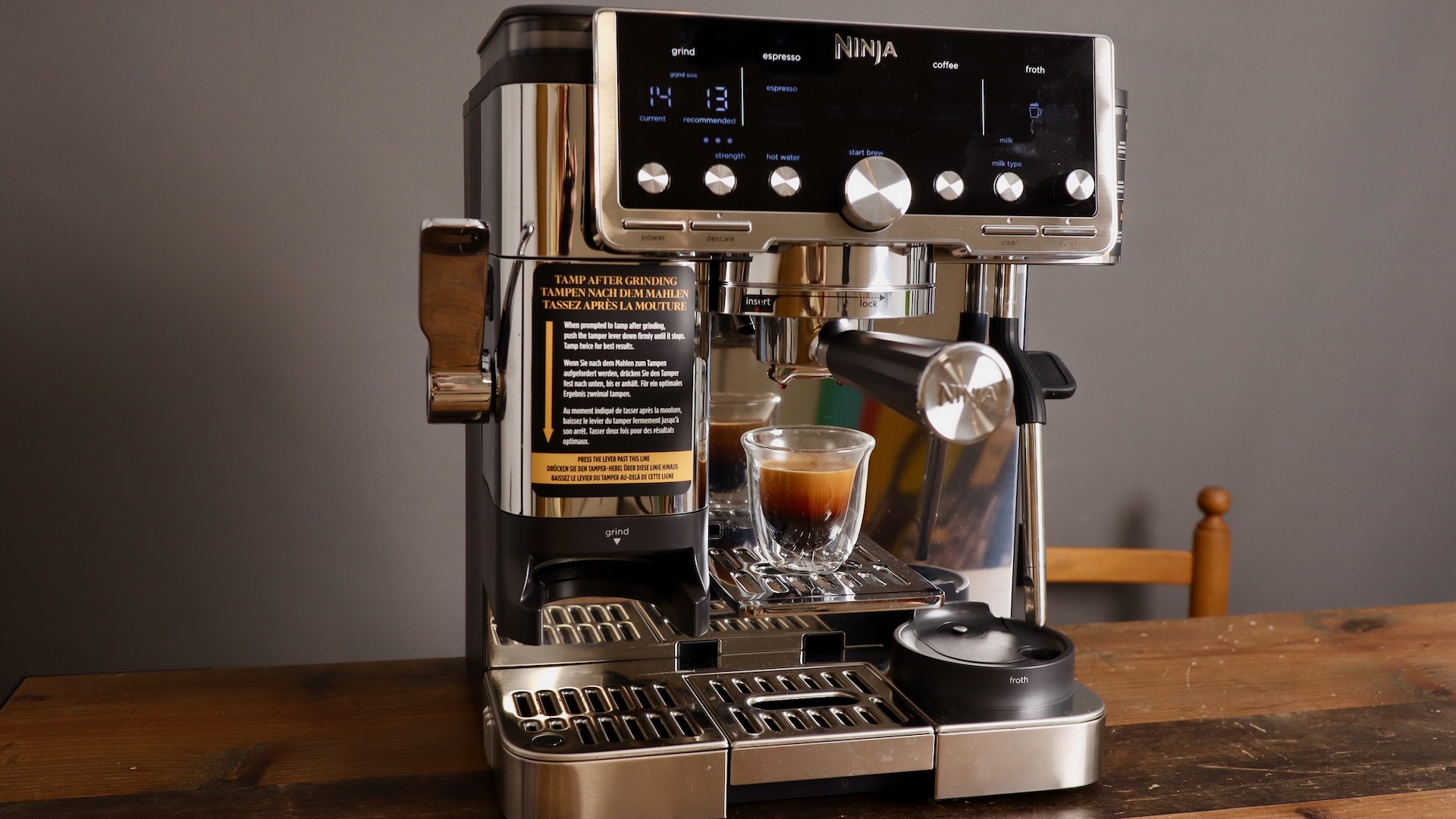 Front view of the Ninja Luxe Cafe Pro ES701