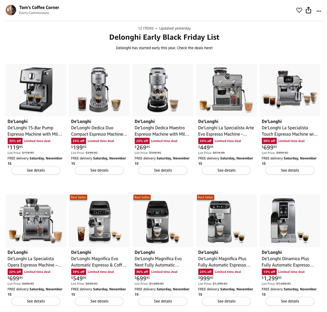 Delonghi Black Friday 2025